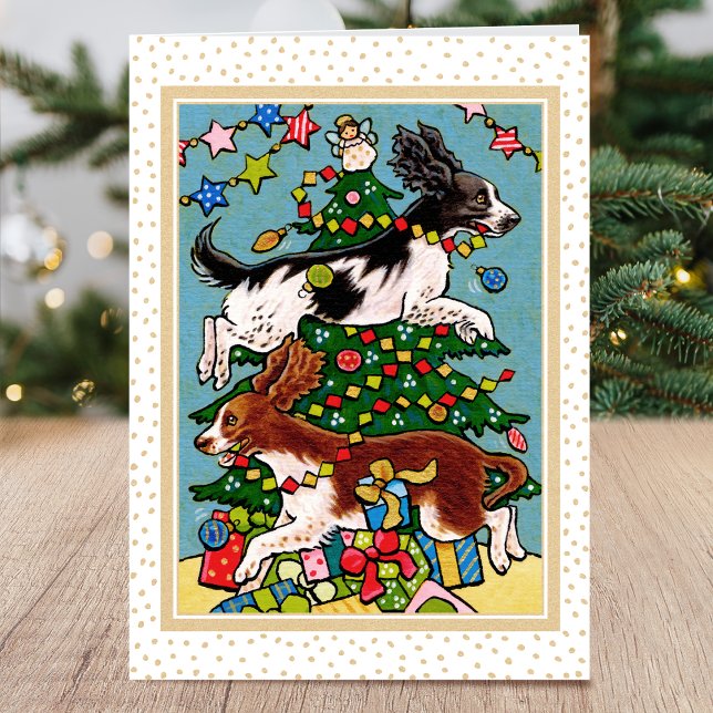 Tarjeta Festiva Fun Springer Spaniel Dog Navidades Personalizado (Subido por el creador)