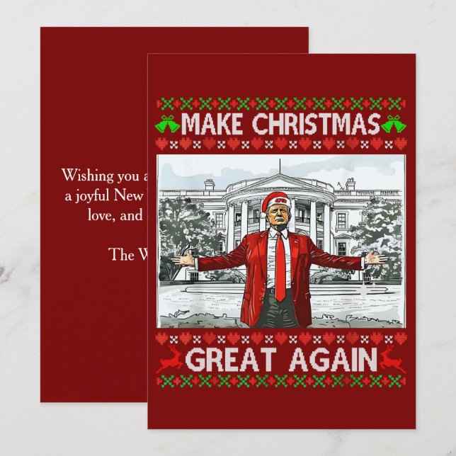 Tarjeta Festiva Fundadosamente Trump Santa Hat vuelve a hacer gran (Anverso / Reverso)