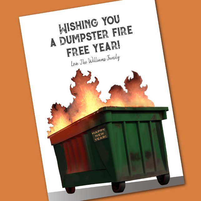 Tarjeta Festiva Funeroso incendio de basurero de Año Nuevo Feliz (Subido por el creador)