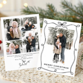 Tarjeta Festiva Funky Christmas Boho Black Bow Ribbon 5 Photo