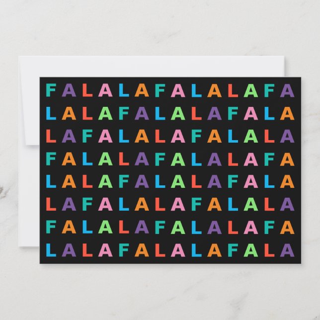 Tarjeta Festiva Funky Colorful Fun FA LA Greeting (Anverso)