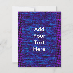 Tarjeta Festiva Funky Grungy Zine Style Purple Blank Card