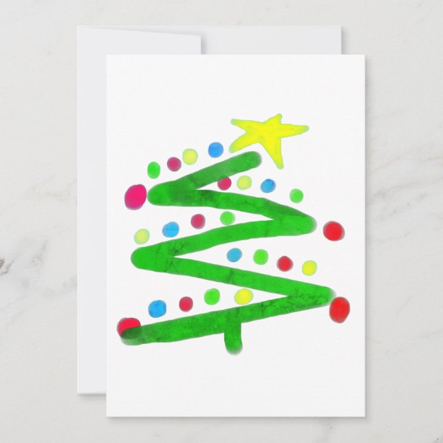 Tarjeta Festiva Funky Resumen Art Christmas Tree Card (Anverso)