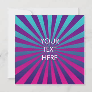 Tarjeta Festiva Funky Sunburst Pattern Blank Square Card