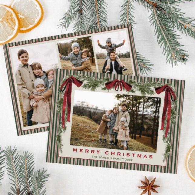 Tarjeta Festiva Funky Velvet Christmas Boho Red Bow 4 Photo (Subido por el creador)