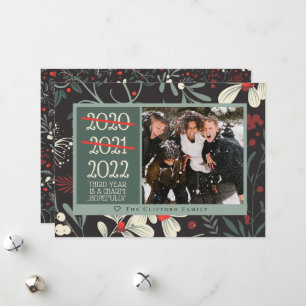 Tarjeta Festiva Funny 2021 2022 3rd Year's a Charm Photo Navidades