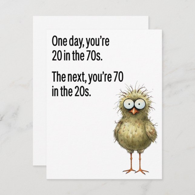 Tarjeta Festiva Funny 70th Birthday Card Dad Getting Old Bird (Anverso / Reverso)