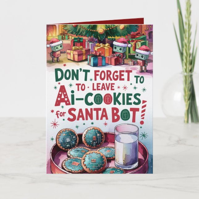 Tarjeta Festiva Funny Ai Chatbot Santa Greeting Card Corporate (Anverso)