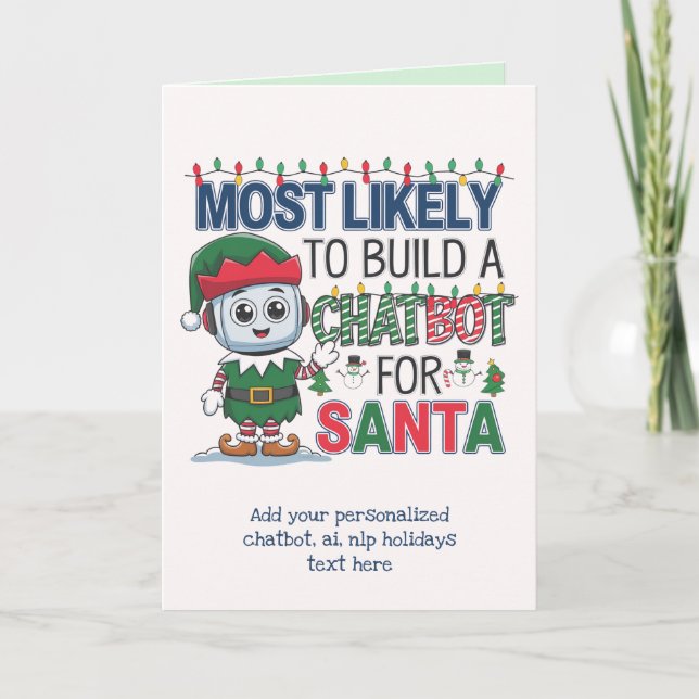 Tarjeta Festiva Funny Ai Santa Chatbot Greeting Card Corporate (Anverso)