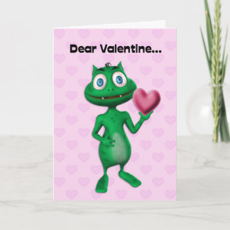Tarjeta Festiva Funny Alien Valentine Card