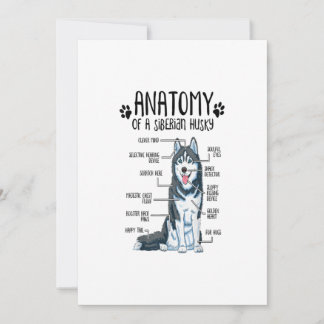 Tarjeta Festiva Funny Anatomy Siberian Husky Dog Lover Gift