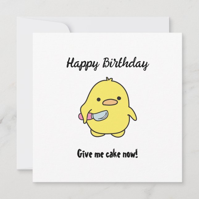 Tarjeta Festiva Funny Angry Duck Birthday (Anverso)