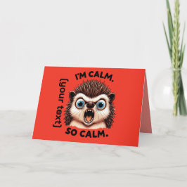 Tarjeta Festiva Funny Angry Hedgehog Personalizable
