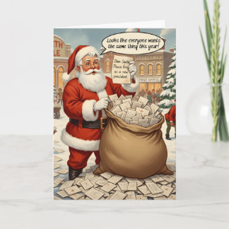 Tarjeta Festiva Funny Anti Trump Christmas Card New President