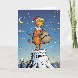 Tarjeta Festiva Funny Anti Trump Grinch Christmas Democracy