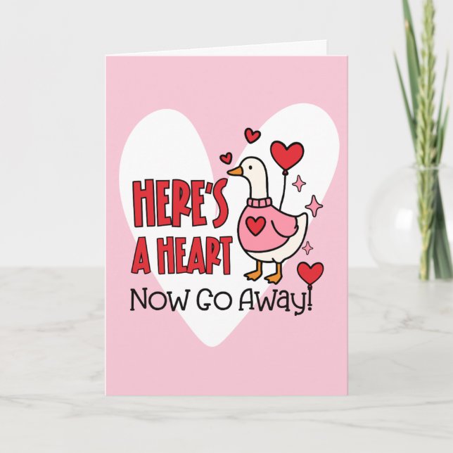 Tarjeta Festiva Funny Anti-Valentine Goose (Anverso)