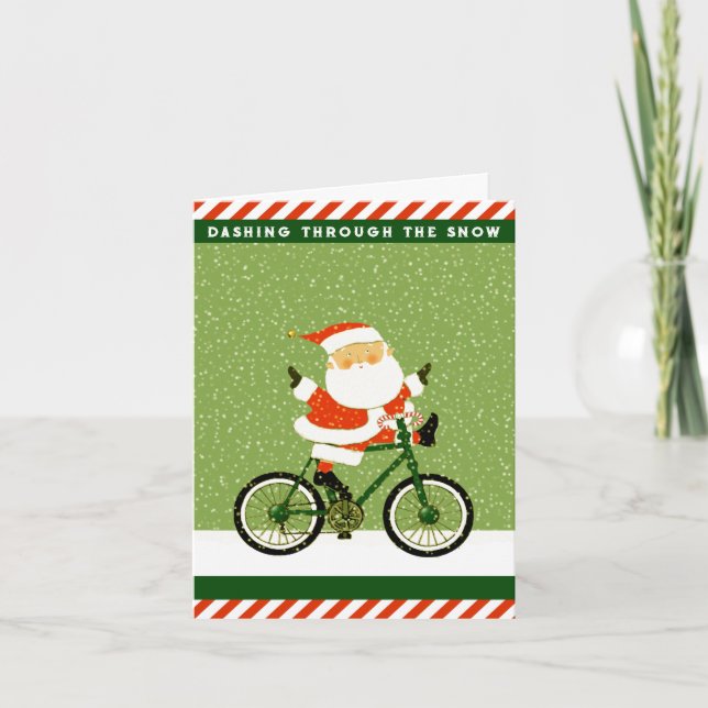 Tarjeta Festiva Funny Bicycle Navidades (Anverso)