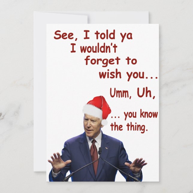 Tarjeta Festiva Funny Biden Merry Christmas Xmas Gift (Anverso)