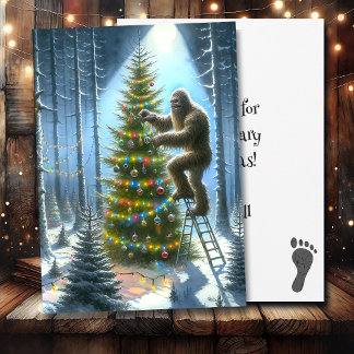 Tarjeta Festiva Funny Bigfoot Navidades personalizados