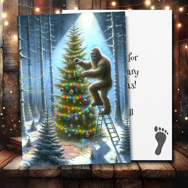 Tarjeta Festiva Funny Bigfoot Navidades personalizados (Subido por el creador)