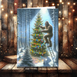 Tarjeta Festiva Funny Bigfoot Navidades personalizados