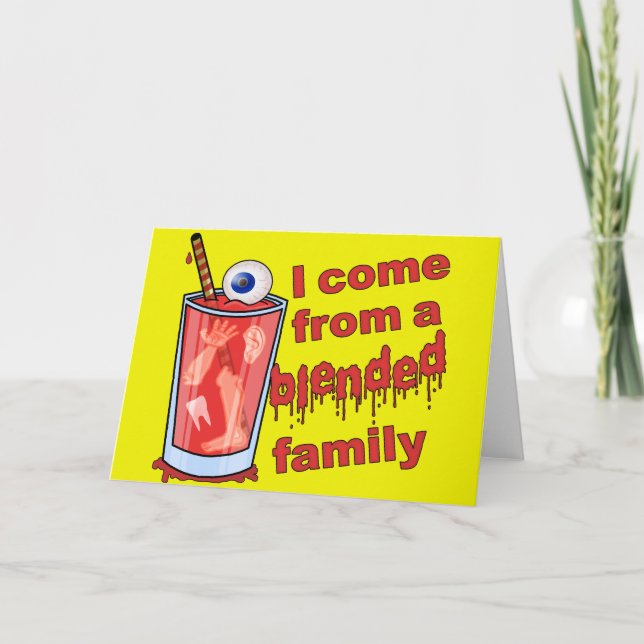 Tarjeta Festiva Funny Blended Family Pun (Anverso)