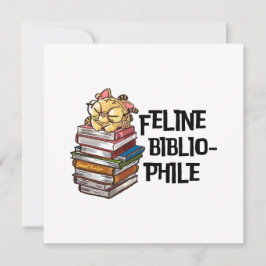Tarjeta Festiva Funny Book Cat Lover Quote Feline Bibliophile