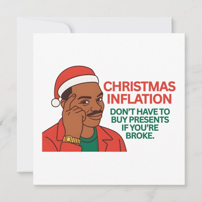 Tarjeta Festiva Funny Broke AF Christmas  (Anverso)
