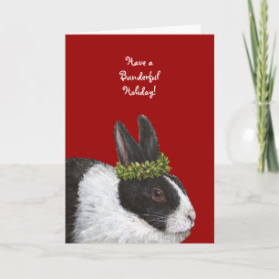 Tarjeta Festiva Funny Bunny Holiday card