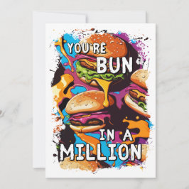 Tarjeta Festiva Funny BURGER Bun en un millón de libras para los a