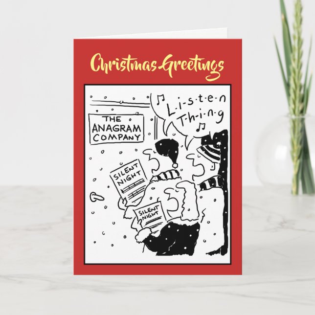 Tarjeta Festiva Funny Carol Singers Personalizado (Anverso)
