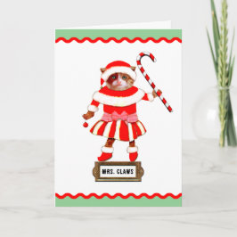 Tarjeta Festiva Funny Cat Christmas