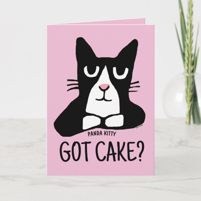 TARJETA FESTIVA FUNNY CAT CUMPLEAÑOS PANDA KITTY GREETING CARDS (Anverso)