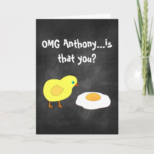 Tarjeta Festiva Funny Chalkboard Cumpleaños (Anverso)
