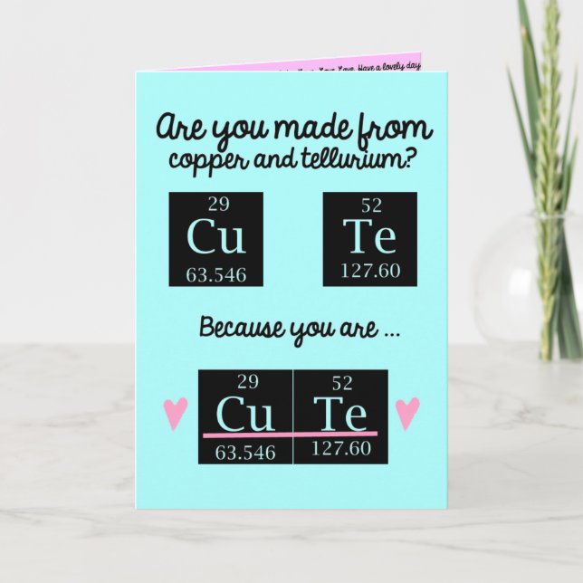 Tarjeta Festiva Funny Chemistry Día de San Valentín Card (Anverso)