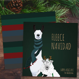 Tarjeta Festiva Funny Chic Festive “Fleece Navidad” Pun