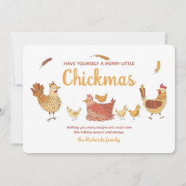 Tarjeta Festiva Funny Chicken Navidades Photo Holiday Card