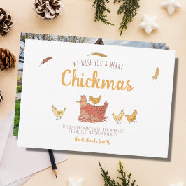 Tarjeta Festiva Funny Chicken Navidades Photo Holiday Card