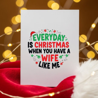Tarjeta Festiva Funny Christmas Card for Husband From Wife