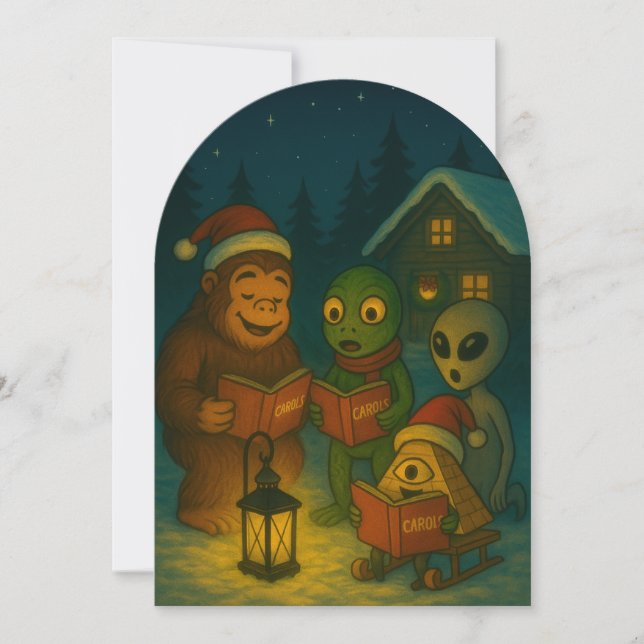 Tarjeta Festiva Funny Christmas Conspiracy Holiday Card (Anverso)