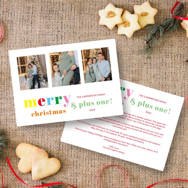 Tarjeta Festiva Funny Christmas & New Beginnings 3 Multi Photos (Funny Christmas & New Beginnings 3 Multi Photos Holiday Card with Envelope.)