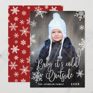 Tarjeta Festiva Funny Christmas PHOTO Baby It's Covid Outside