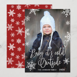 Tarjeta Festiva Funny Christmas PHOTO Baby It's Covid Outside