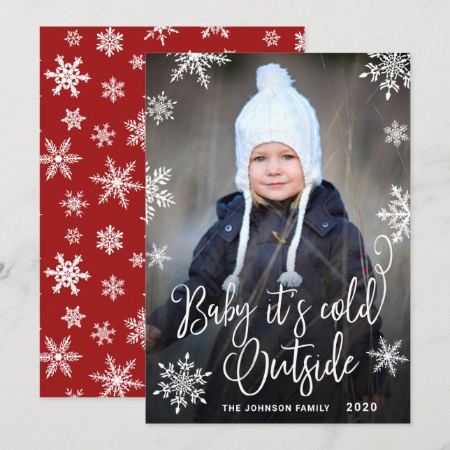 Tarjeta Festiva Funny Christmas PHOTO Baby It's Covid Outside (Anverso / Reverso)