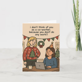 Tarjeta Festiva Funny co-worker Xmas card 