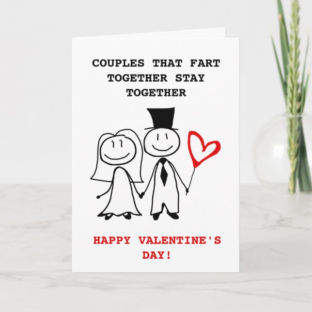 Tarjeta Festiva Funny Couple Día de San Valentín (Anverso)