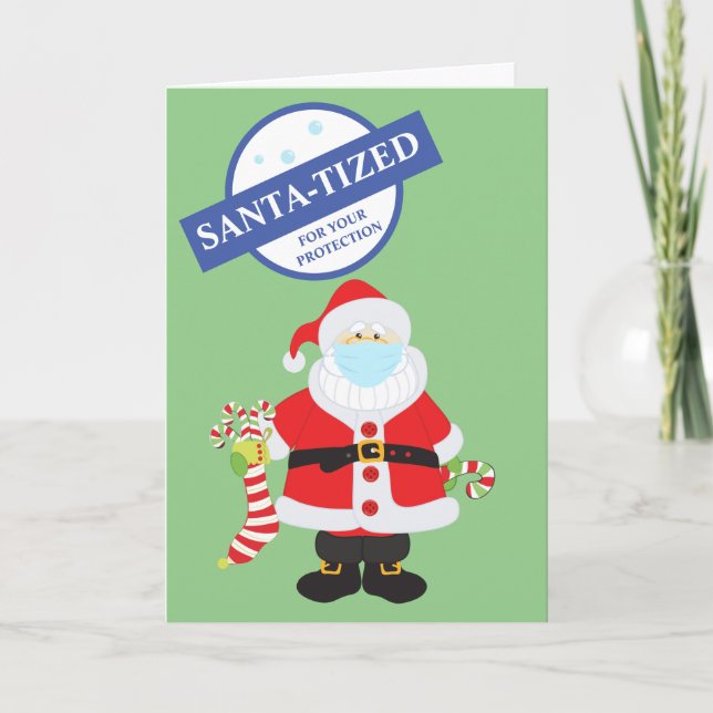 Tarjeta Festiva Funny Covid 2021 Santa Navidades (Anverso)