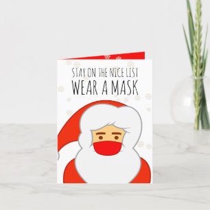 Tarjeta Festiva Funny Covid Santa Mask Navidades
