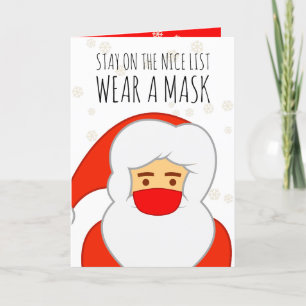 Tarjeta Festiva Funny Covid Santa Mask Navidades
