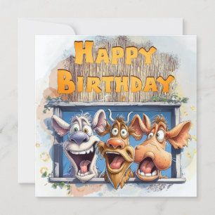 Tarjeta Festiva Funny Cow Happy Birday